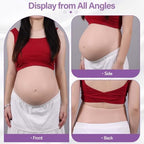 Solid Fake Pregnancy Belly Realistic Silicone False Pregnant Beer Belly for Cosplay Costume Actors Film Props (Mid Trimester, Waist M Size, Beige)