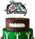 Happy 12th Birthday Football Cake Topper 12 Twelve Years Old Rugby Player Scene Cake Decoration For Kids Sport Theme Twelveth Birthday Party Event Supplies for Boys (12)
