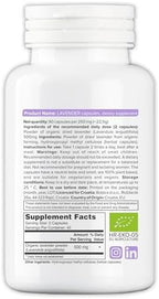 Organic Lavender Capsules - Lavender Pills for Relaxation and Balance - Supports Calm Mind and Body - Natural Supplement - Non-GMO, Gluten-Free – 90 Vegan Capsules