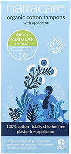 Natracare Organic Cotton Regular Tampons with Cardboard Applicator, (16 Pack, 192 Tampons Total)