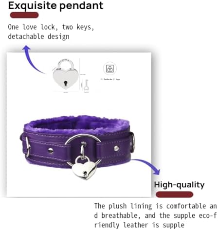 Punk Choker Collar for women with Love Lock Adjustable gothic Leather Choker Necklace for Women