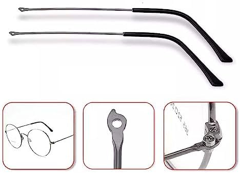 1 Pair Metal Frame Arms Legs Replacement Temple Arm for Eyewear Eyeglasses, Grey