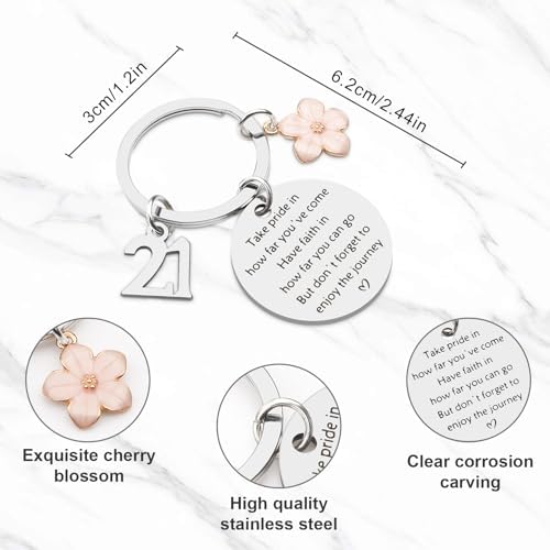 Birthday Gifts for Girls, Happy Birthday Keychain for 15 16 17 18 19 20 21 Year Old Girls Sister Daughter