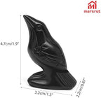 2Pcs Raven Statue Figurine, Black Crow Decor Sculpture, 2 Inch Natural Stone Creative Bird Ornament, Obsidian Crystal Stone Lucky Healing Guardian Animal Pocket Figure for Office Home Decoration Women