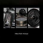 Black Myth Wu Kong 4PCS Collector's Edition Set for Adult– 1:1 Scale The Constricting Headband, 3PCS Jewelry Set (Wind Chime Necklace, Thunderstone Ring, Gold Sun Crow Badge)