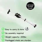 Adjustable Lightweight Travel Stools for Adults, Foldable Easy Carry Cane with Seat, Ideal as Cane Seat Walking Stick Folding Seat 250 Lbs for Camping & Hiking, Black