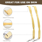 3 Pack Wooden Back Scratcher, 17 Inch Curved Long Handle Bamboo Back Scratchers Ideal Gifts for Adults Men Women, with Beautiful Gift Packaging