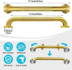 Shower Grab Bar for Bathroom, Anti-Slip Safety Grab Bar for Bathtub Toilet Staircase Stainless Steel Textured Grip Bath Handle Handrail for Elderly (Oil Bronze Gold, 16" L x 1-1/4" D)