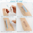 Tattoo Aftercare Waterproof Bandages for Swimming Second Skin Tattoo Cover Up Patch,50Pcs 3.9×3.9Inch Waterproof Bandages Post Surgical,Wound Seal,Transparent Film Dressing,Clear Band Aids