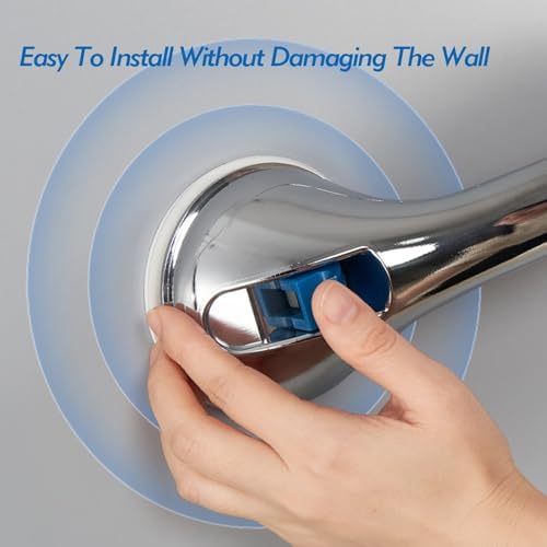 Suction Cup Grab Bars for Shower,Chrome Plated Bathroom Grab Bars,Removable Toilet Handles,Suitable for Elderly Disabled Pregnant Women (Size : 30cm)