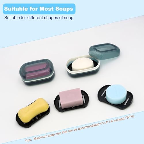 Travel Soap Container, Bar Soap Holder, Portable Soap Case, Soap Dish with Lid for Traveling, Camping, Gym, Bathroom (Blue Style-1)