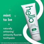Hello Naturally Whitening Anticavity Fluoride Toothpaste, 5 Oz Tube, Natural Whitening Toothpaste with Coconut Oil, Whitens Naturally and Helps Remove Surface Stains, SLS Free, Vegan, Mint, 3 Pack