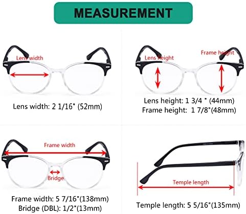 Eyekepper Stylish Ladies Oversized Reading Glasses - 4 Pack Large Round Readers for Women +1.25