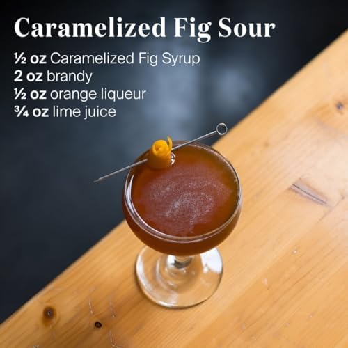Liber & Co. Caramelized Fig Syrup - Made with California Mission & Calimyrna Figs - Perfect for Old Fashioneds, Manhattans & Aged Spirit Cocktails - Makes 25 Drinks - Craft Cocktail Mixer (12.7 oz)