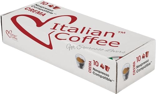 Italian Coffee for Espresso Lovers capsules compatible with Nespresso Original machines (100 Crema regular pods, 100 Count (Pack of 1))