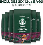 Starbucks Ground Coffee, Dark Roast Hot or Iced Coffee, Single-Origin Sumatra, Six 12 oz Bags