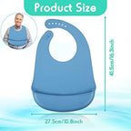 Janmercy 2 Pieces Adult Bibs Washable Silicone Adult Bibs for Elderly Men Women Adjustable Waterproof Clothing Protectors with Crumb Catcher