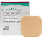 ConvaTec DuoDERM Control Gel Formula 4"x4" Hydrocolloid Sterile Adhesive Dressing for Partial and Full-Thickness Wounds, Medical Grade, Latex-Free, Waterproof, Square, Beige, 20ct Box