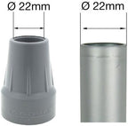 Coopers Heavy Duty Latex-Free Rubber Cane Crutch Tips Ferrules 7/8" (22mm) - Pack of 2