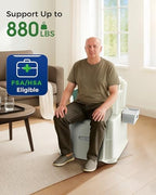 Bedside Commode, 880lbs Heavy Duty & Upgraded Commode Toilet Potty Chair, Portable Camping Toilet, Detachable Armrests, Automatic LED Light, 2-Level Height, 3 Rolls of Commode Liners 【Green】