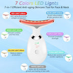 Face and Neck Massager T𝗈𝗈I, 7 C𝗈I𝗈r Facial Massager for Face and Neck, Face 𝖲cuIpting Tool for S𝗄in Care