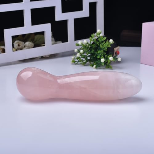 Natural Rose Quartz Crystal Yoni Wand Women, 7 Inch Length, Spiritual Meditation