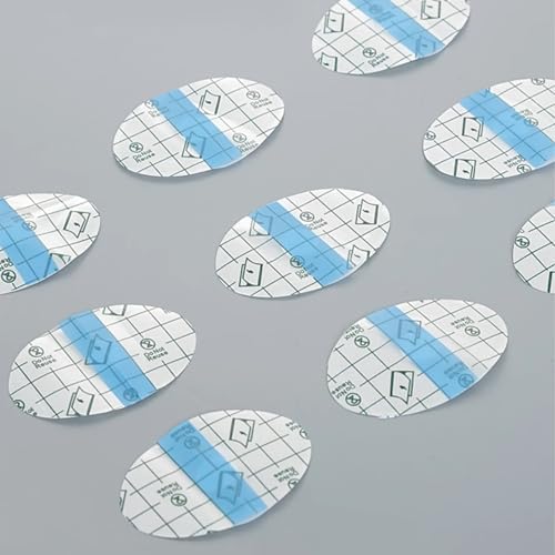 200pcs Transparent Stretch Adhesive Bandage Waterproof Bandage, Ellipse Transparent Film Dressing Tapes for Swimming Shower (1.7 * 2.6 Inch)