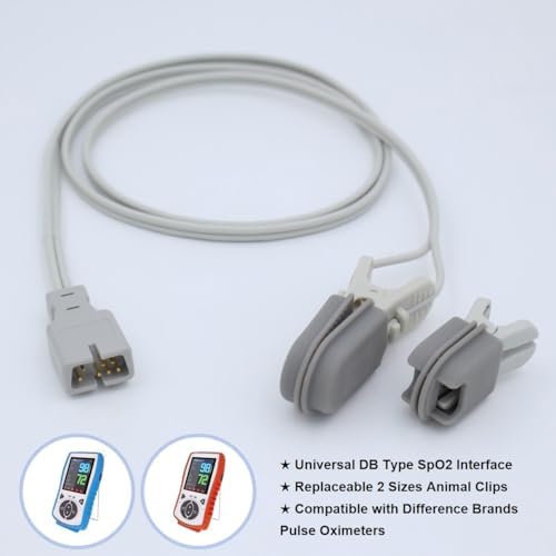 Veterinary Handheld Pulse Oximeter Accessory - SPO2 Probe - 2 Size SPO2 Sensor for Vet Use (Probe Only)