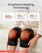 COMFIER FSA Cordless Knee Massager with Heat and Vibration for Pain Relief,HSA Eligible Items,Graphene Heating Pad for Knee with 5 Massage Modes,Rechargeable Heated Knee Brace,Mother‘s Day Gifts