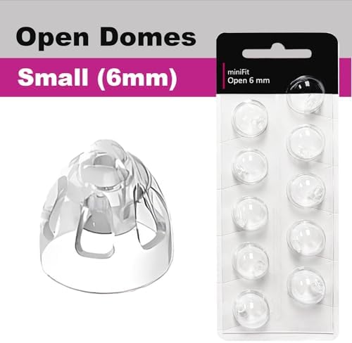 （6mm Open） Hearing Aid Domes for Oticon MiniFit ProWax - (30 Pcs) Replacement Ear Tips - Hearing Aid Supplies & Accessories, Compatible with 60, 85, and 100 dB Hearing Aid Receivers.