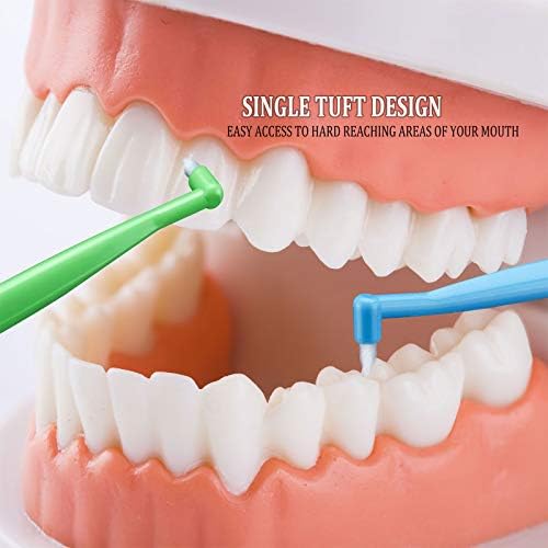 Orthodontic Toothbrush Double-Ended Interspace Brush V-Trim Toothbrush with Tiny Soft Trim Head End Tuft for Braces and Teeth Detail Cleaning, 4 Pieces (4 Colors)