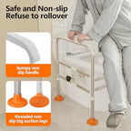 Heavy Duty Toilet Safety Rails for Seniors (665lbs), Adjustable LED Toilet Safety Frame with Handles for Elderly, Foldable Handicap Toilet Aid Support for Most Toilets, Stand Up Assist