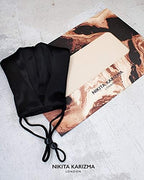 KARIZMA Beverly Hills Silk Face Mask. Black Fashionable Designer Face Mask for Women. Washable Fabric Face Mask Reusable Facemask. 19 Momme Mulberry Silk Mask - Luxury Fashion Masks for Women