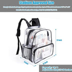 Crosstime Clear Backpack for Stadium Events 12x6x12, Stadium Approved Transparent Bag with Reinforced Straps for Sports, Games, Concerts, Festivals