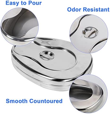 Stainless Steel Bed Pan for Elderly Females Heavy Duty Bedpan Set with 30 Liners Disposable and Super Absorbent Pads Thick Large Bed Pans with Lid for Men Women Home Use