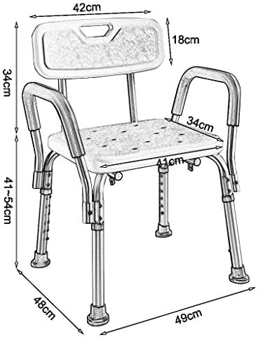 Economy Shower Chairs for The Elderly or Disabled with Arms and Back - Adjustable Shower Bench, Bariatric Rated Bath Seat for Larger Users, Pink