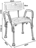 Economy Shower Chairs for The Elderly or Disabled with Arms and Back - Adjustable Shower Bench, Bariatric Rated Bath Seat for Larger Users, Pink