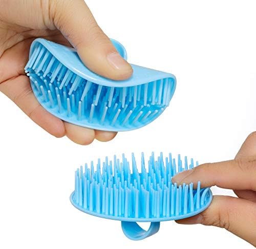 4Pack Hair Scalp Exfoliator Brush Dandruff Cleaning Brush, Flexible Scalp Massager, Shower Shampoo Brush for Home, Office, Travel and Pets
