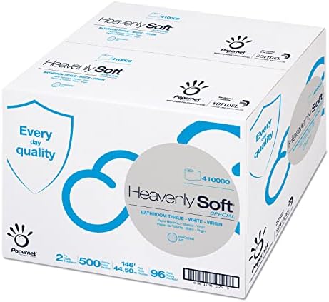 Papernet 410000 Heavenly Soft Toilet Tissue, 2-Ply, 3.5-Inch x 146 ft, 500 Sheets/Roll, 96 RL/Carton (SOD410000)