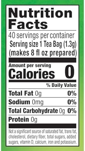 Lipton Signature Blend Green Tea Bags, Unsweetened Teabags for Hot Tea or Iced Tea with Caffeine and Flavonoids, 40 Total Tea Bags