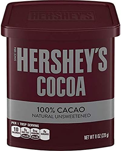 Hershey's Cocoa, Natural Unsweetened, 8 oz Container (Pack of 4)