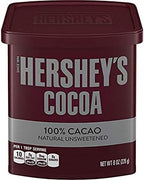 Hershey's Cocoa, Natural Unsweetened, 8 oz Container (Pack of 4)