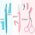 12 Pcs Eyebrow Razor, Face Razors for Women, Exfoliating Trimmers, Eyebrow Grooming Shaper for Women, Peach Fuzz, Hair Removal, Facial Razors Dermaplane Glow Razor