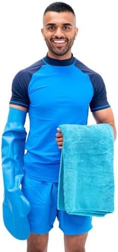 BLOCCS 100% Waterproof Cast Covers for Shower Arm- Swim Cover, Cast Bag for Bath. Durable Cast Sleeve for Swimming - #ALA72 - Adult Long Arm