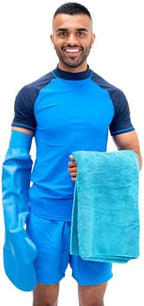 BLOCCS 100% Waterproof Cast Covers for Shower Arm- Swim Cover, Cast Bag for Bath. Durable Cast Sleeve for Swimming - #ALA72 - Adult Long Arm