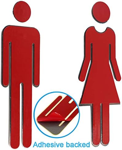 7.8" Premium Bathroom Sign Acrylic Adhesive Backed Men's and Women's Toilet Sign (Bronze)