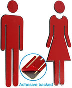 7.8" Premium Bathroom Sign Acrylic Adhesive Backed Men's and Women's Toilet Sign (Bronze)