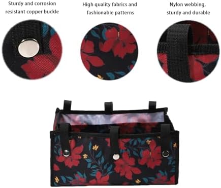 Walker Bag Under Seat for Four Wheel Rollator, Rollator Bag Tote Organizer Pouch Storage to Walkers for Senoirs, Walker Accessories (Bauhinia, large)