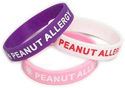 Kids Youth Peanut Allergy Use EpiPen Silicone Wristbands - Lot of 3