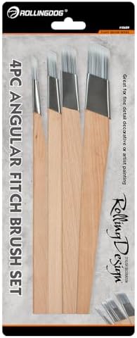 ROLLINGDOG Trim Paint Brush - Detail Trim Brush, Cutting in Brush for Detailed Work & Edging, Pack of 4